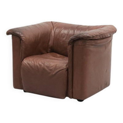Fauteuil Wittmann Hochbarett en cuir marron, années 1970