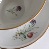 Duo of white Limoges porcelain cups with flowers