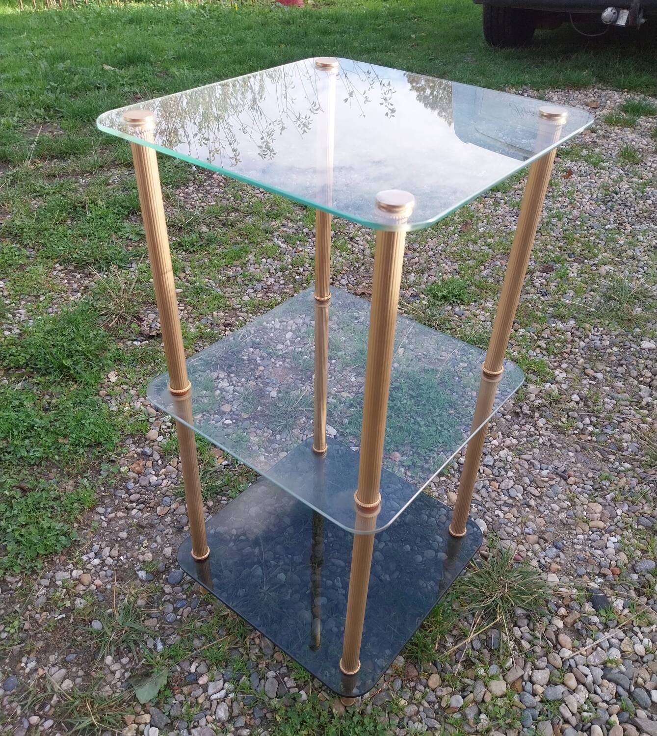 Gold-plated brass side table