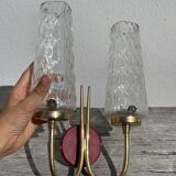 Brass and glass wall lamp 1950