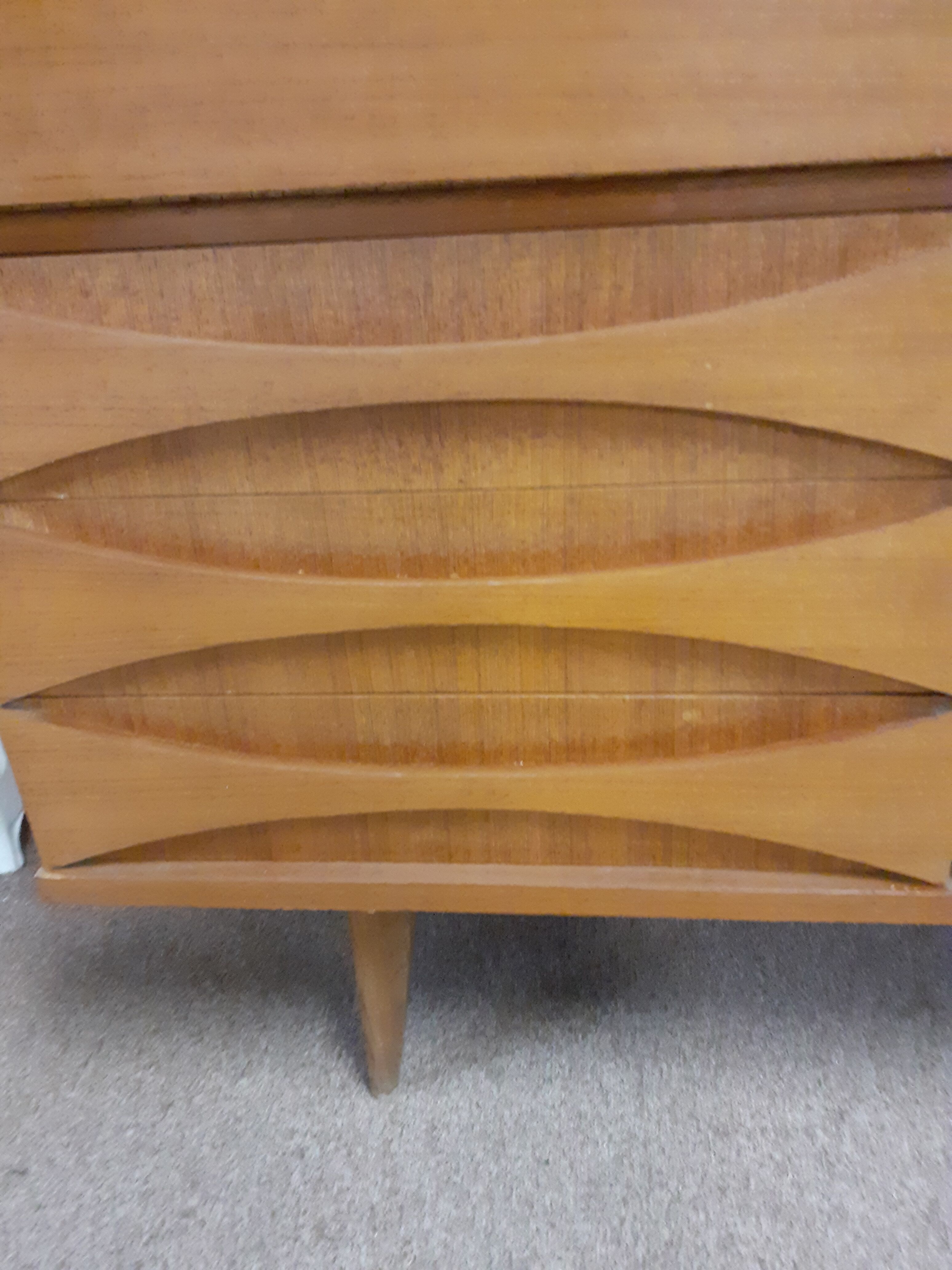 Seventies buffet scandinavian foot compass