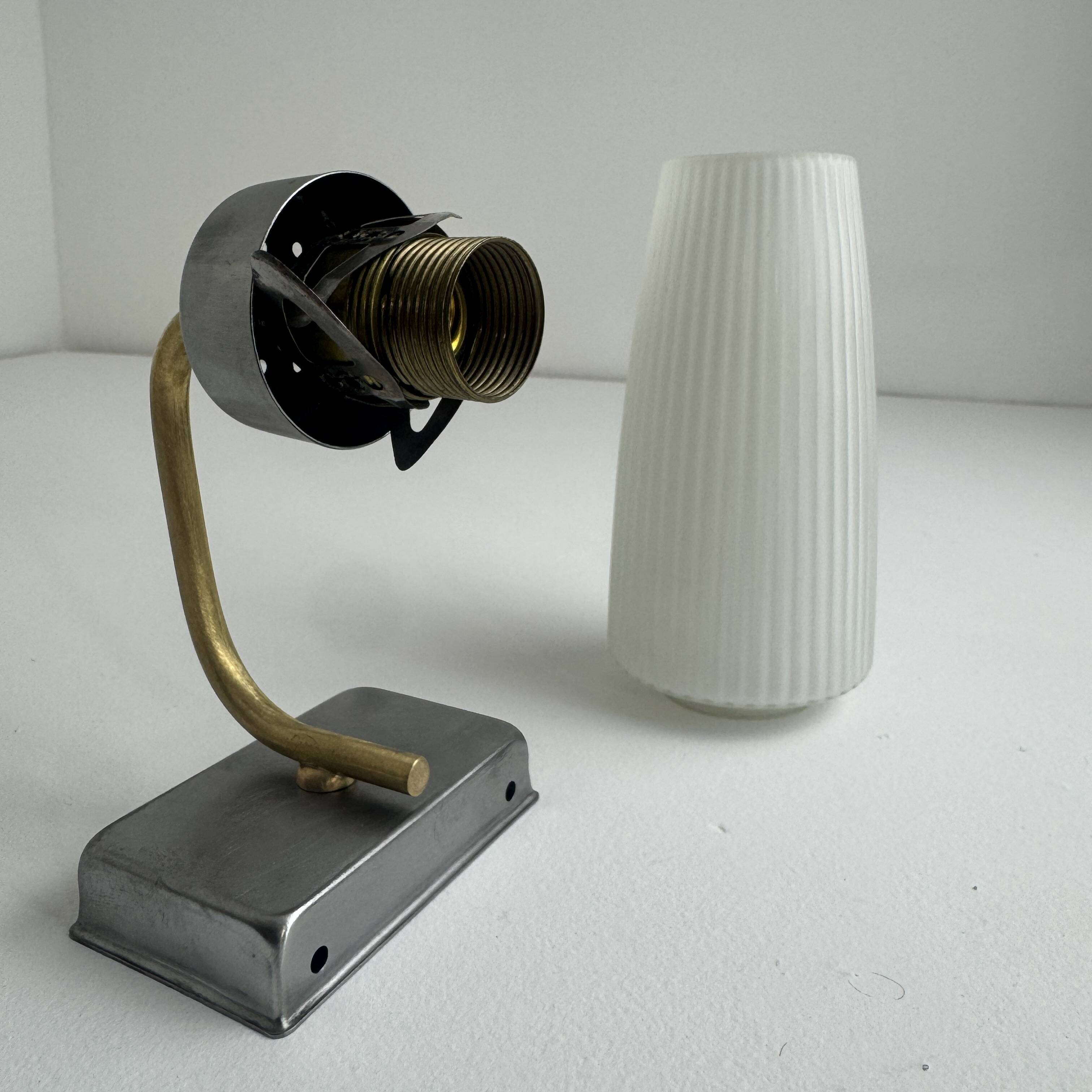Pair of vintage fluted glass wall lights