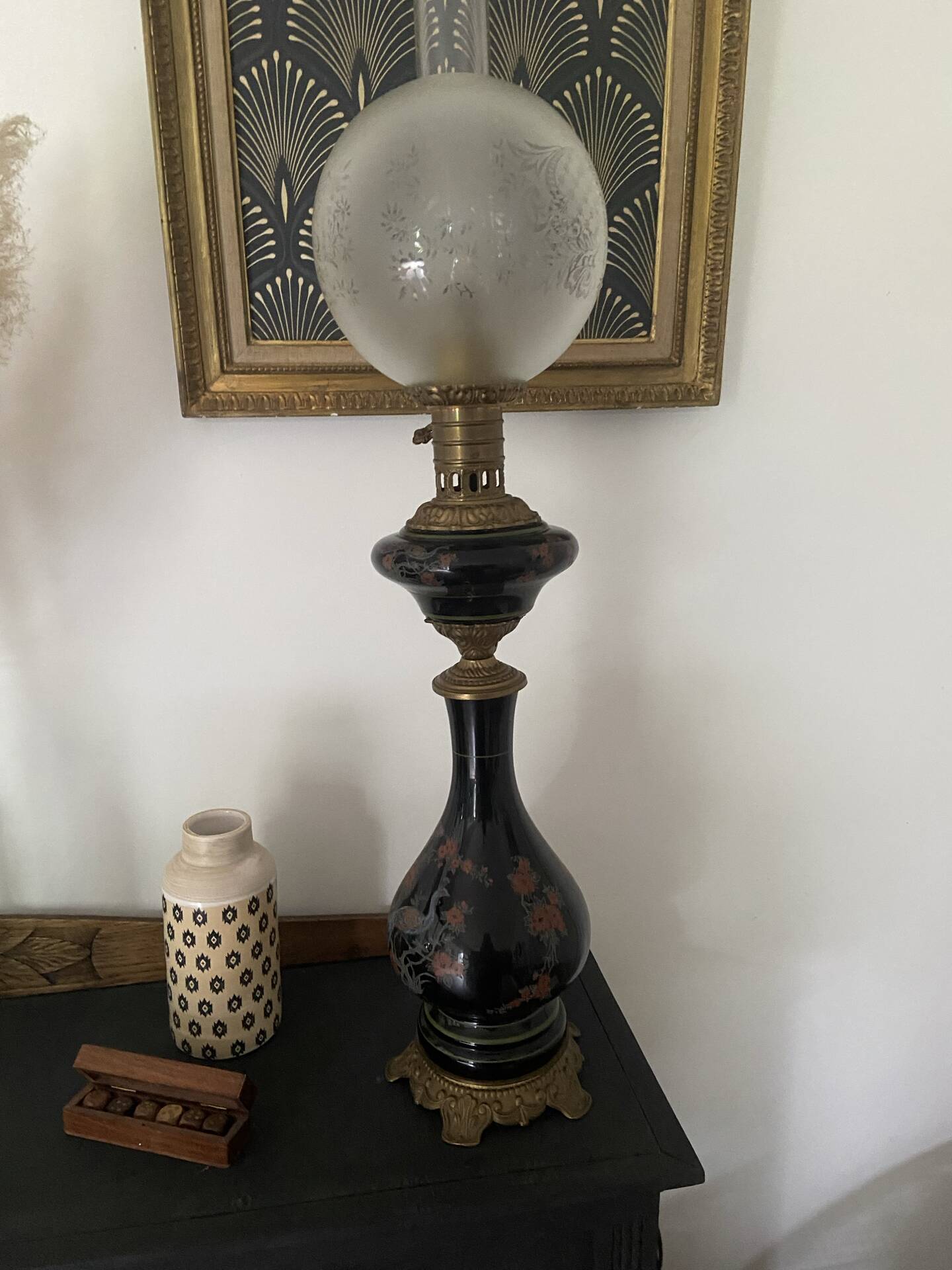 Large ceramic lamp from the Napoleon III period.