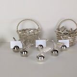 12 silver metal place markers