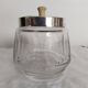 Jam pot, jam maker, sugar bowl, in crystal and silver metal