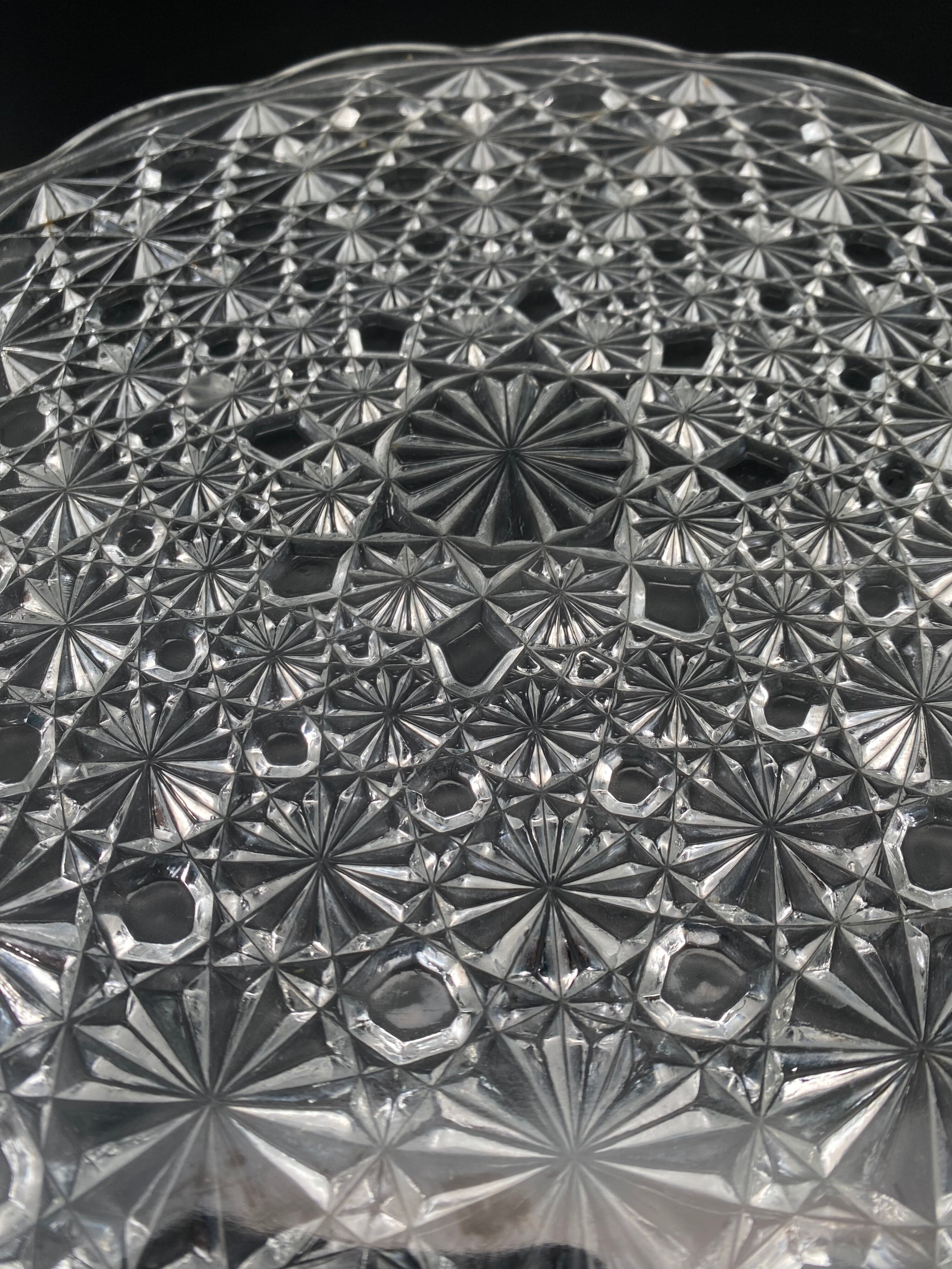 Serving dish and worked glass presentation