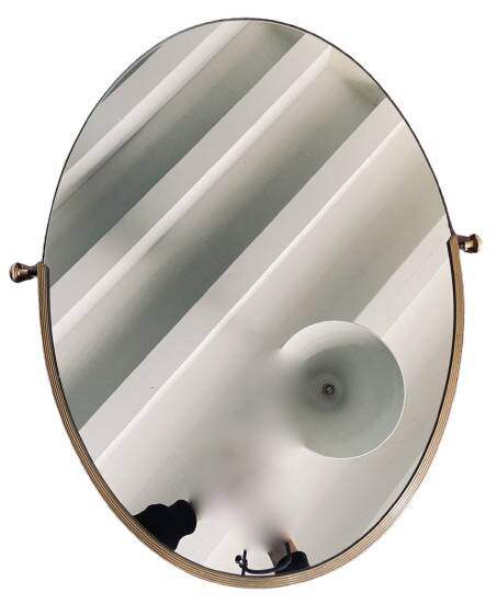 Oval brass mirror 70 x 50