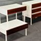 Scandinavian bedside table for Interlubke in rosewood and white melamine, design Germany 1970