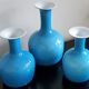 Set of 3 Opal Blue Glass 'Carnaby' Vases by Per Lütken for Holmegaard