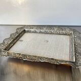 Cadre Vintage en métal argenté Cadre 16 cm x 13 cm Verre CONVEXE