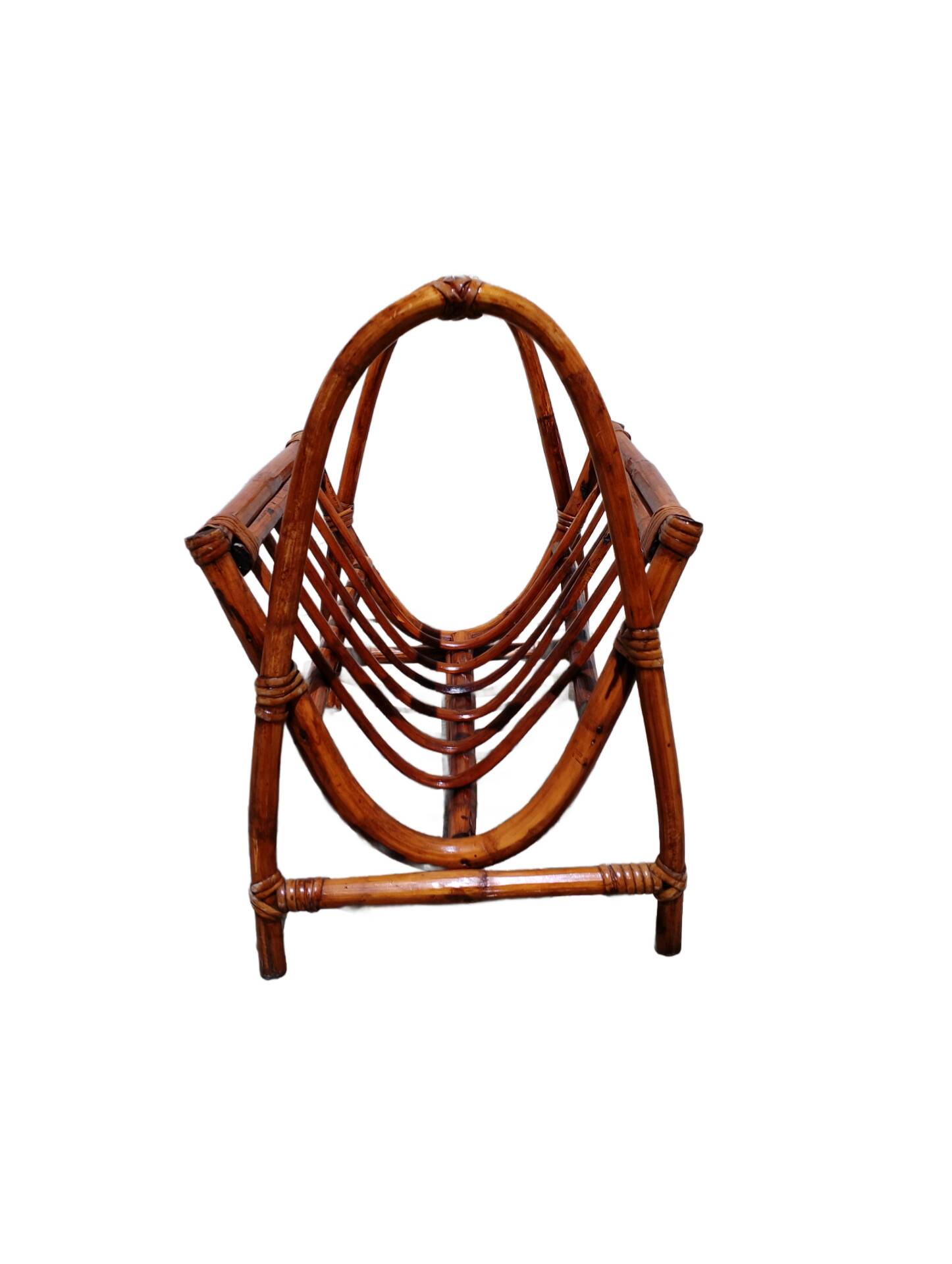 Rattan magazine rack