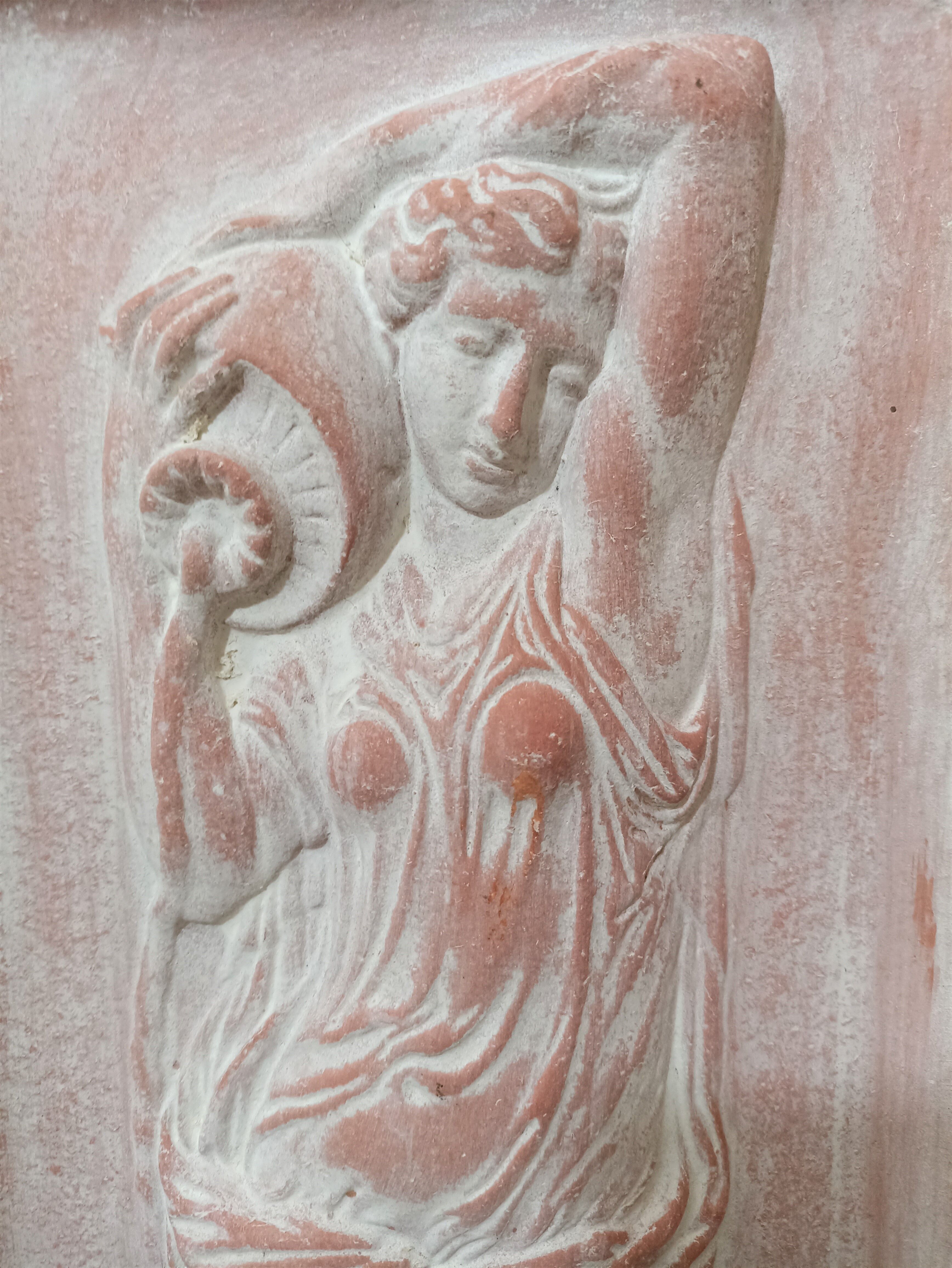 bas-relief Greek nymphs in terracotta