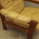 Yellow leather armchair, Danish design, 1960s, production: Denmark