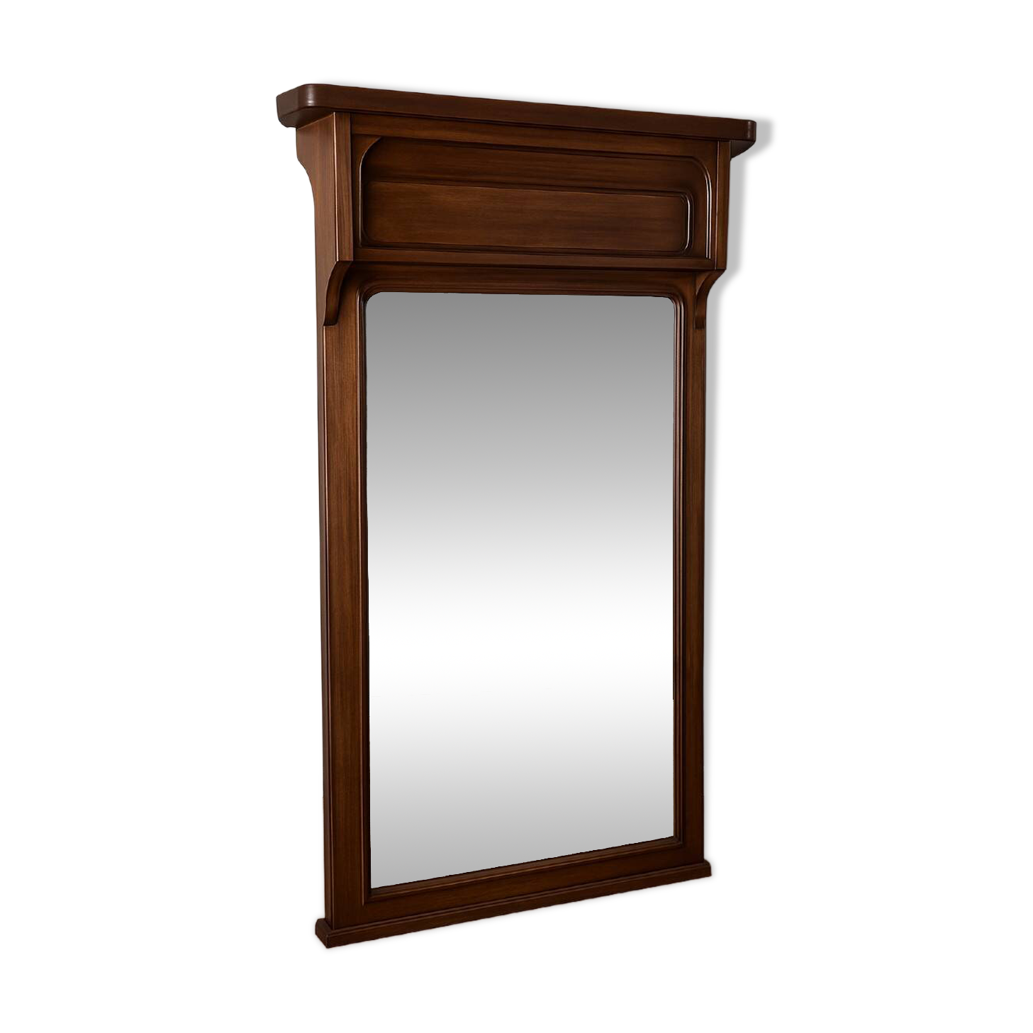 Very large trumeau mirror from the Art Nouveau period in mahogany / h 196cm