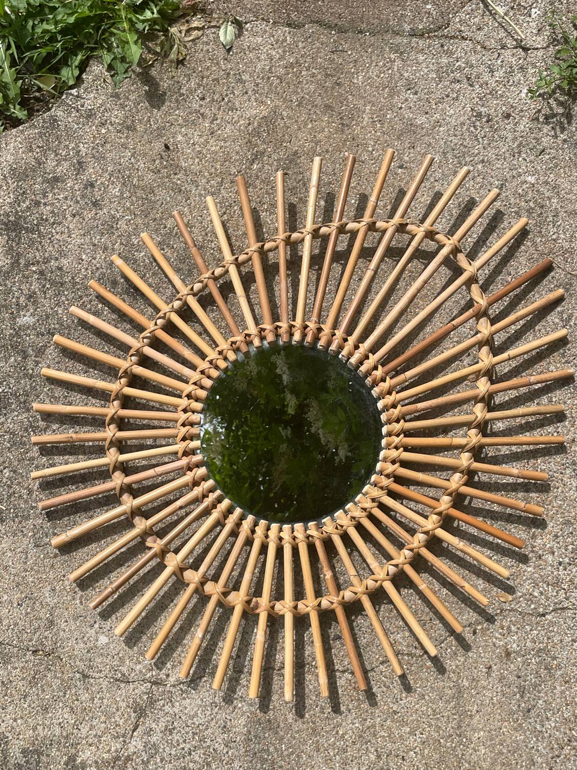Rattan sun mirror 70'