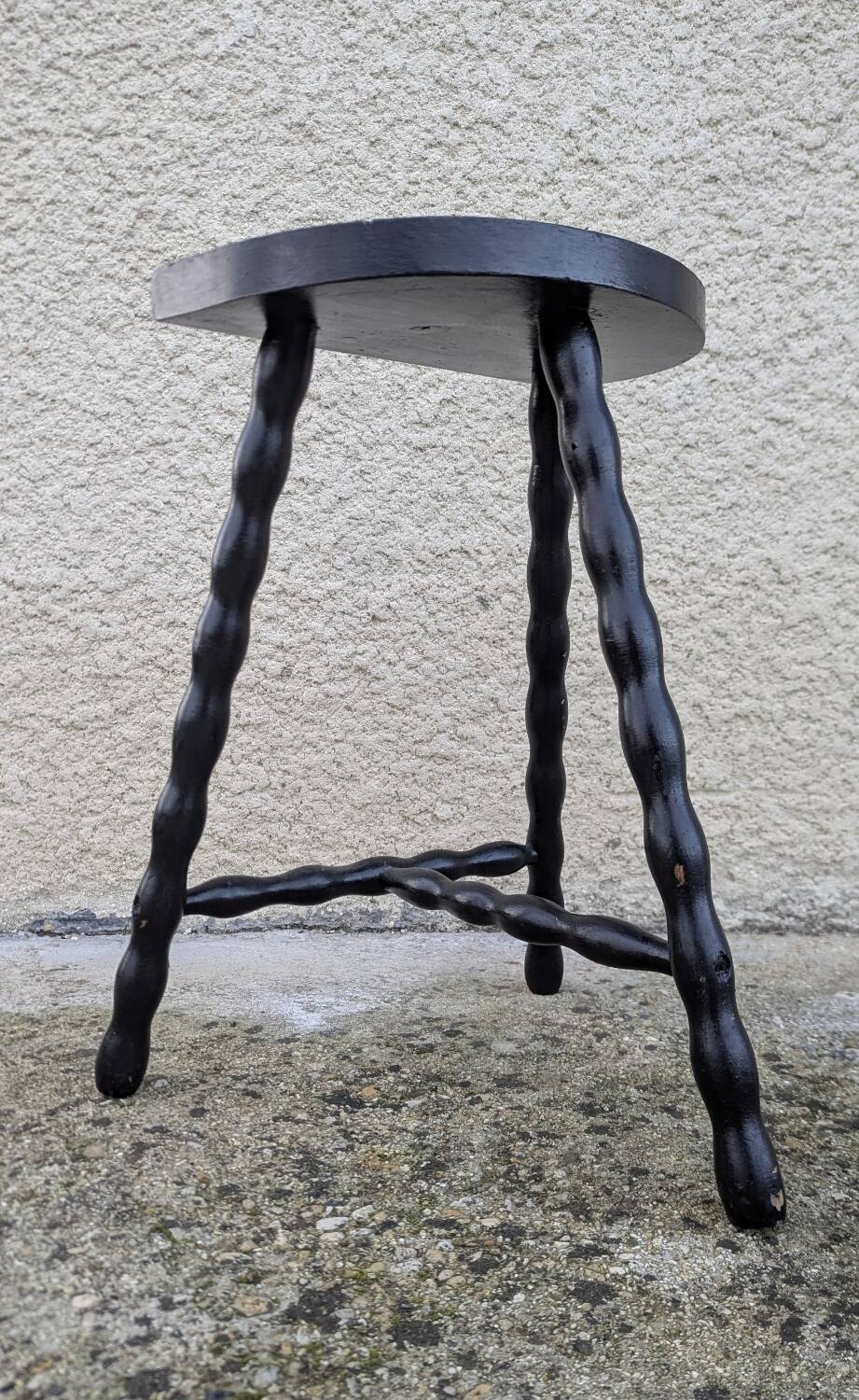 Modernist Half Moon Ball Stool 60/70 Vintage Plant Stand