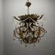 Italian Tole Murano Glass Chandelier 1960’s 