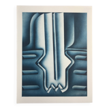 Lithographie originale de Jacques Poli, Forage en mer, 1978