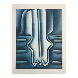 Original lithograph by Jacques POLI, Offshore drilling, 1978