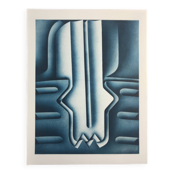 Original lithograph by Jacques Poli, Offshore Drilling, 1978