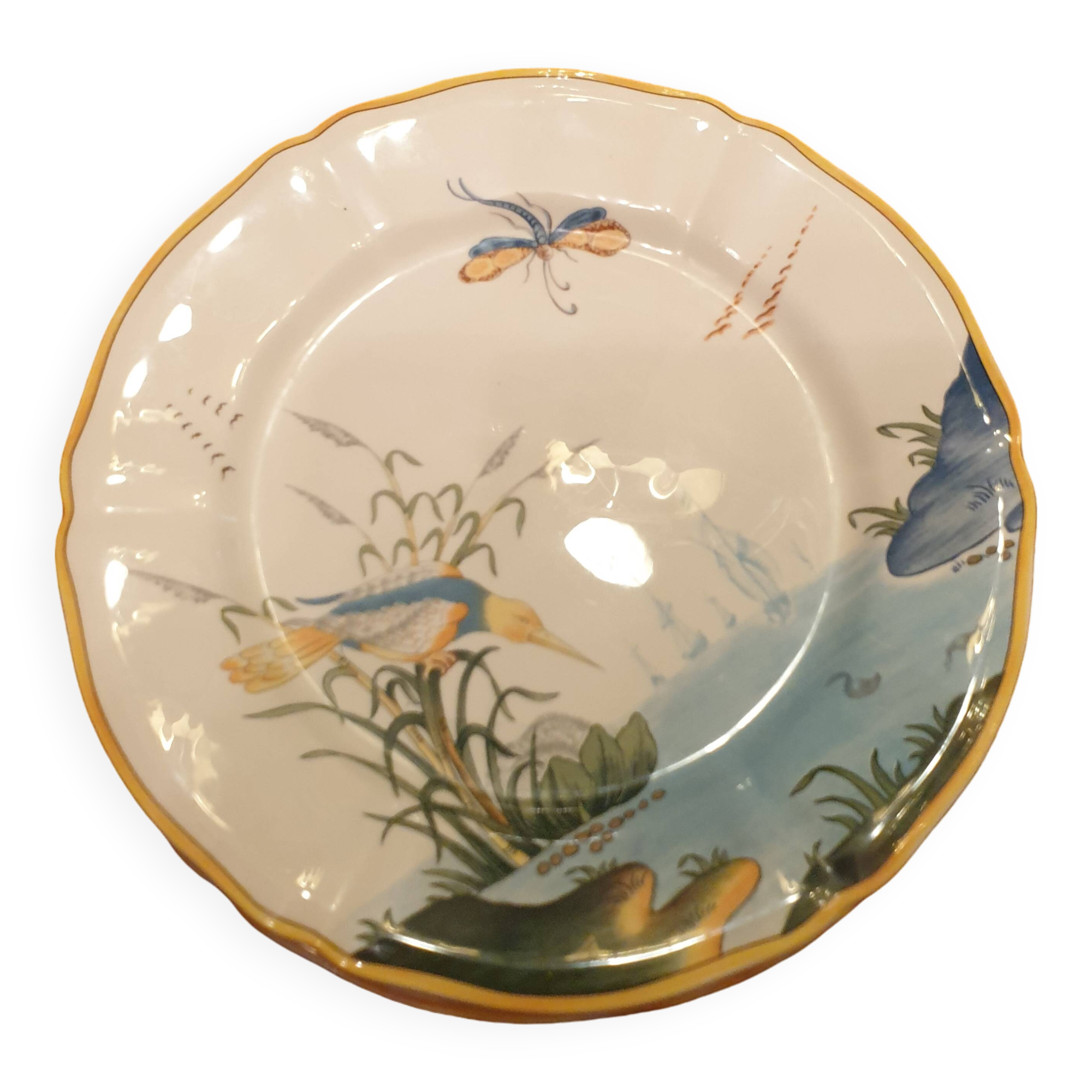 6 Dessert plates Gien France Caribbean