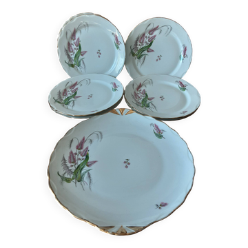 Service à dessert M S Porcelaine fine