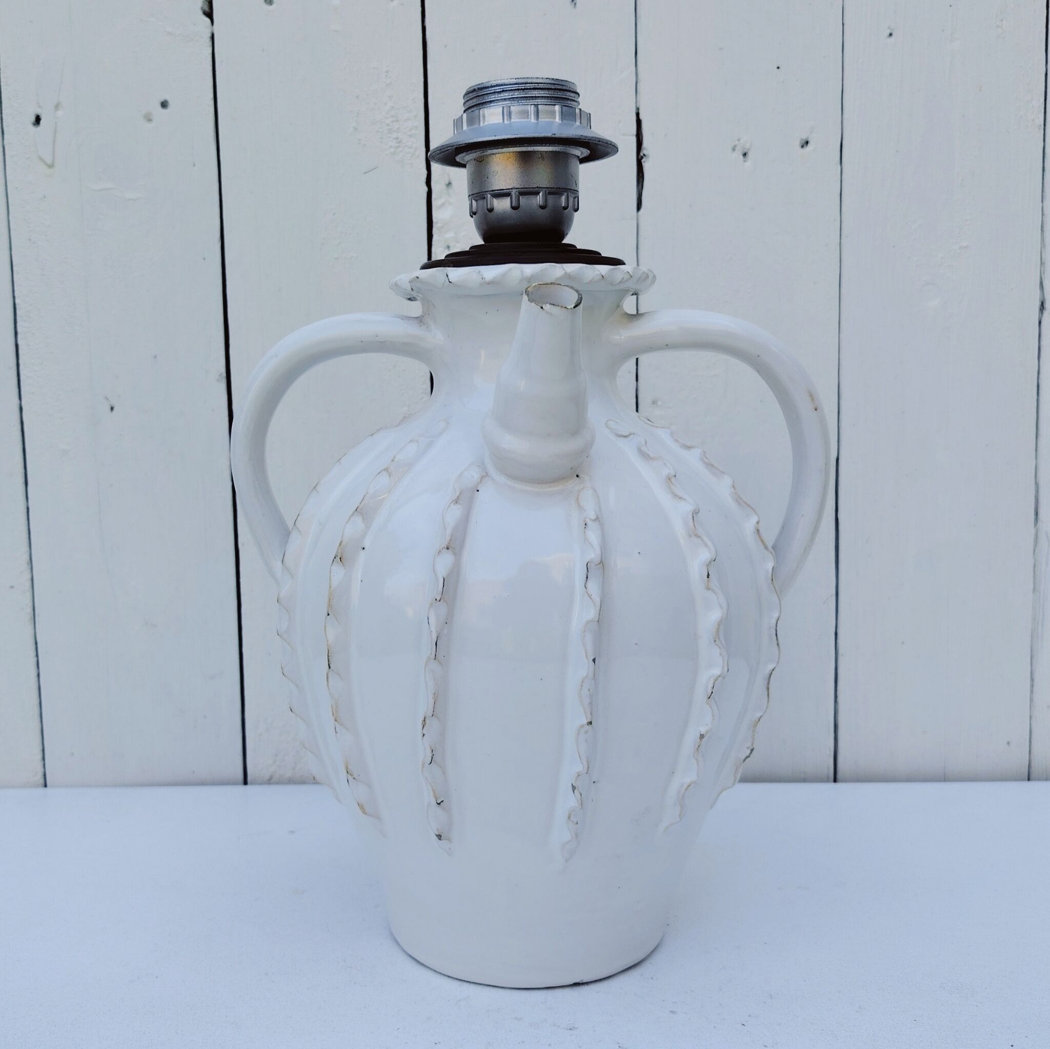 Lamp base, Malicorne jug, Emile Tessier