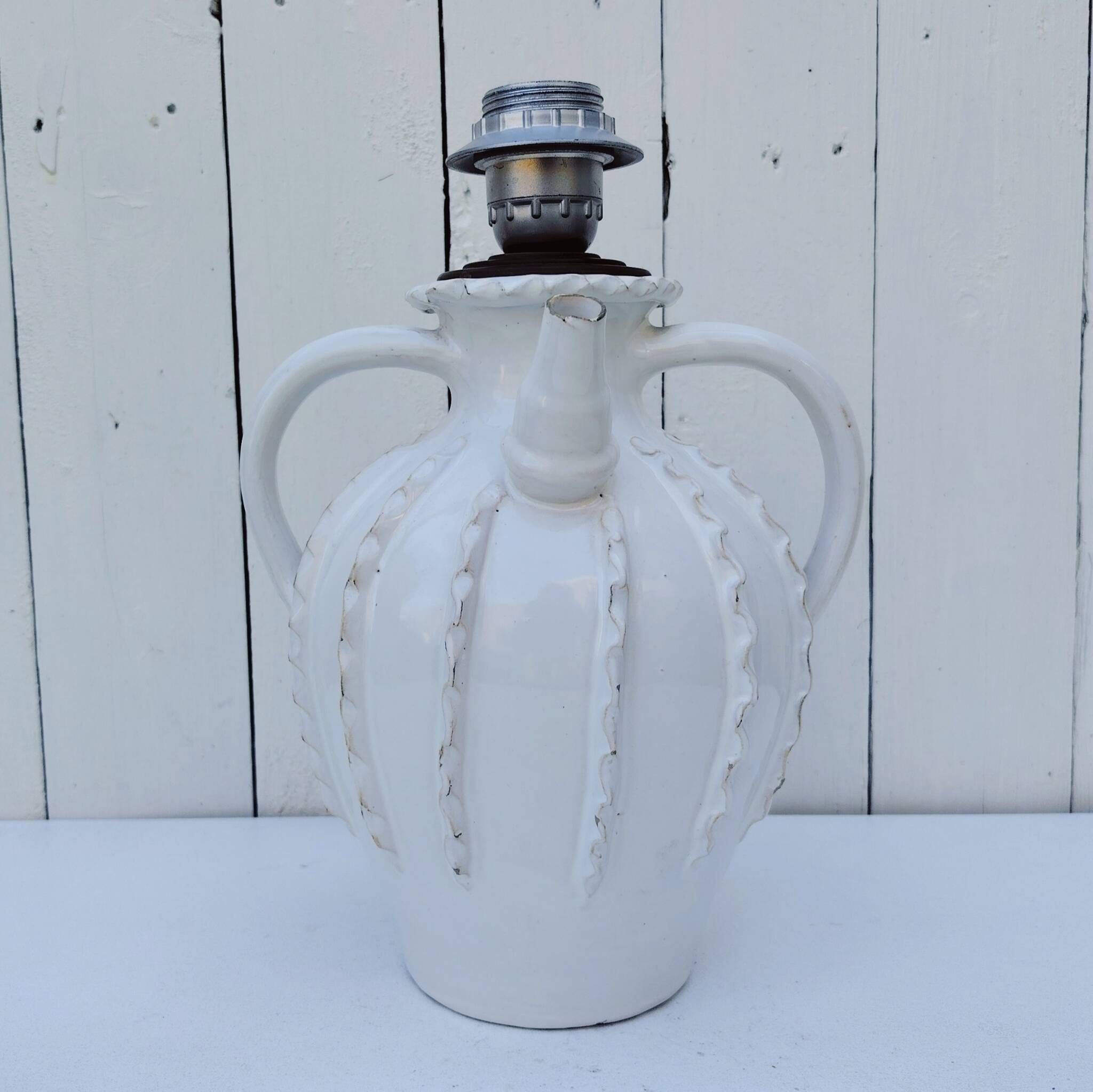 Pied de lampe, gargoulette Malicorne, Emile Tessier