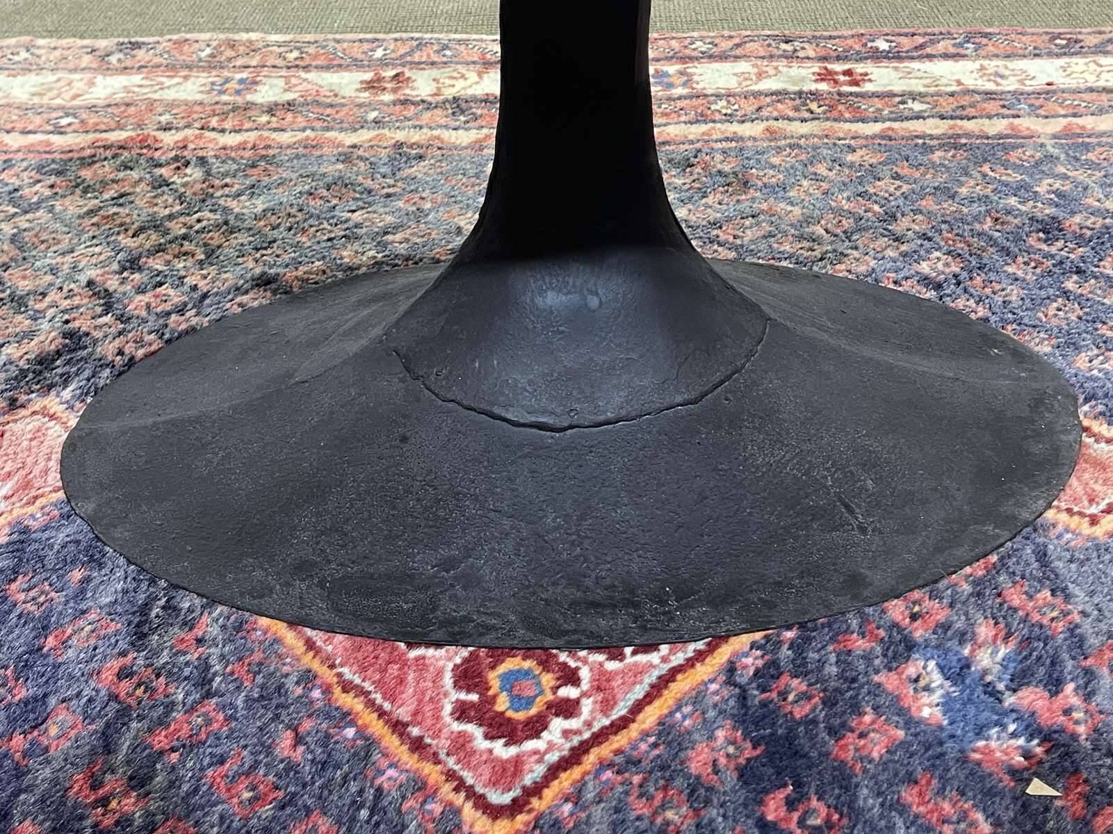 Oval coffee table in oak with steel base