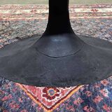 Oval coffee table in oak with steel base