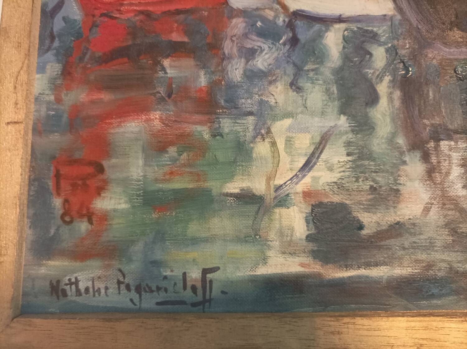 Oil on canvas signed Nathalie Pogarieloff