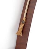 Vintage oval wooden mirror, Italy, 1960s.