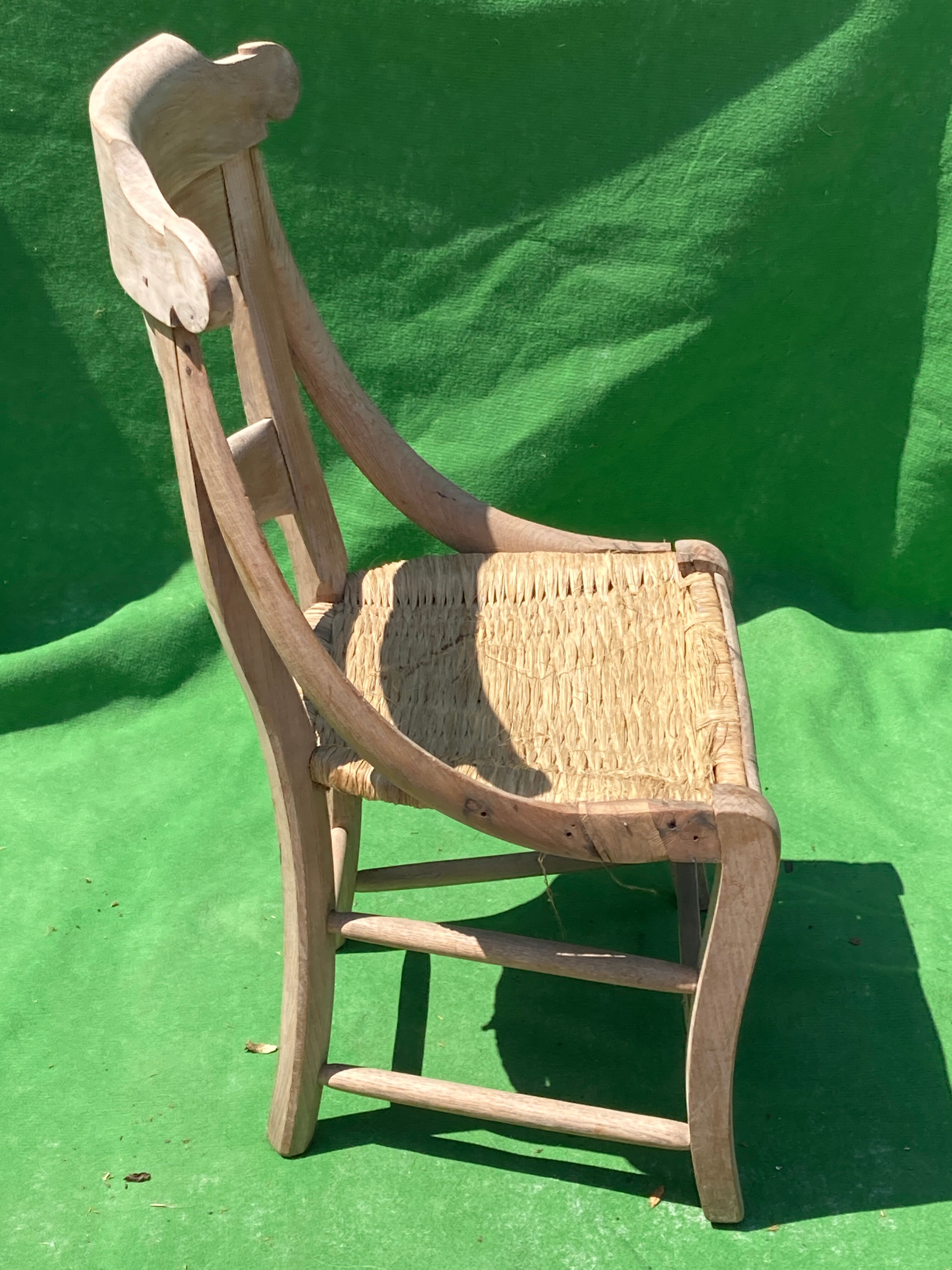 Antique French wicker wabi sabi chair