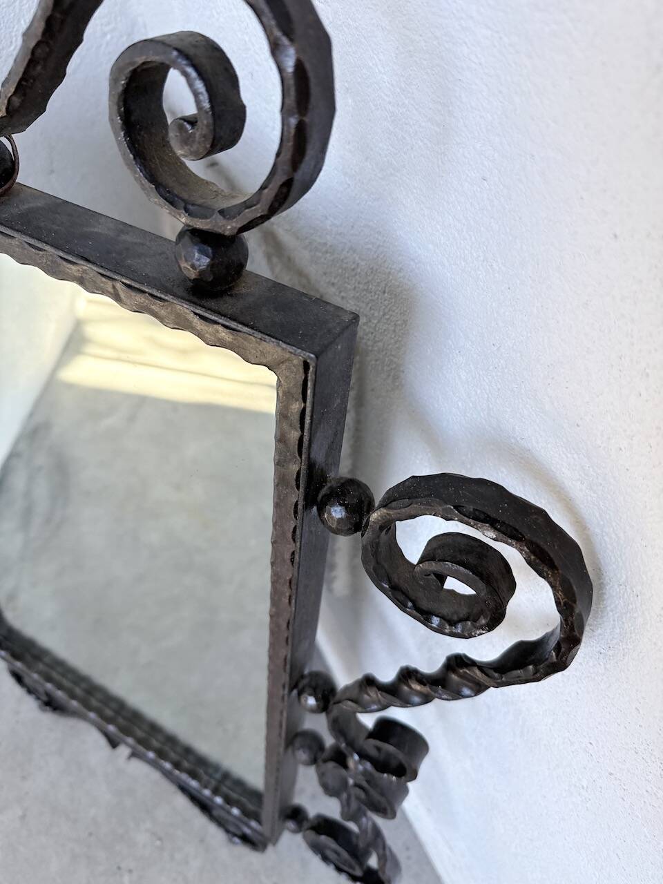 Brutalist wrought iron mirror 1940