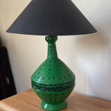 Handcrafted green ceramic lamp