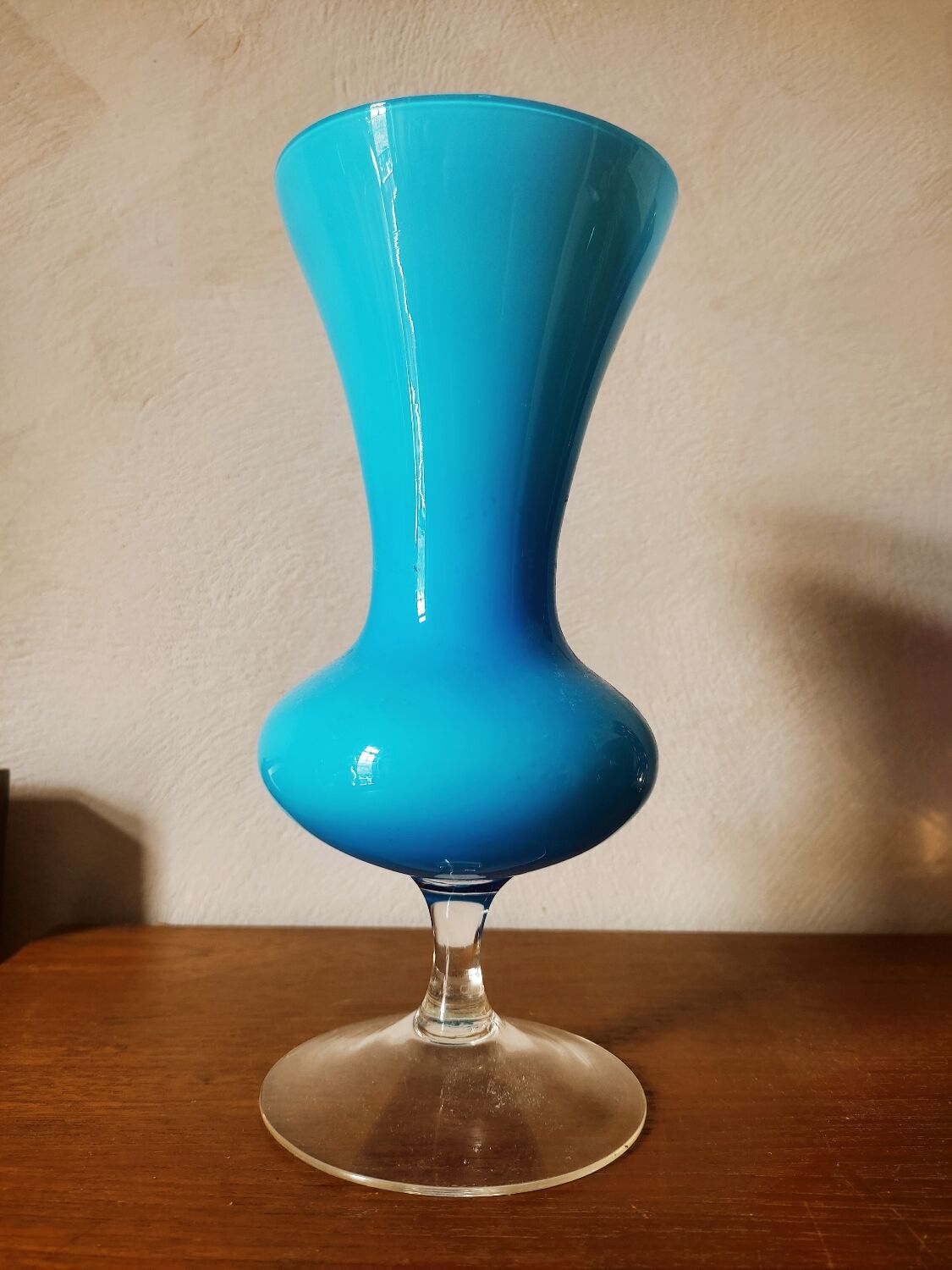 Blue opaline vase