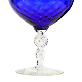 Blue glass snifter vase brandy cognac cobalt empoli italy 33cm