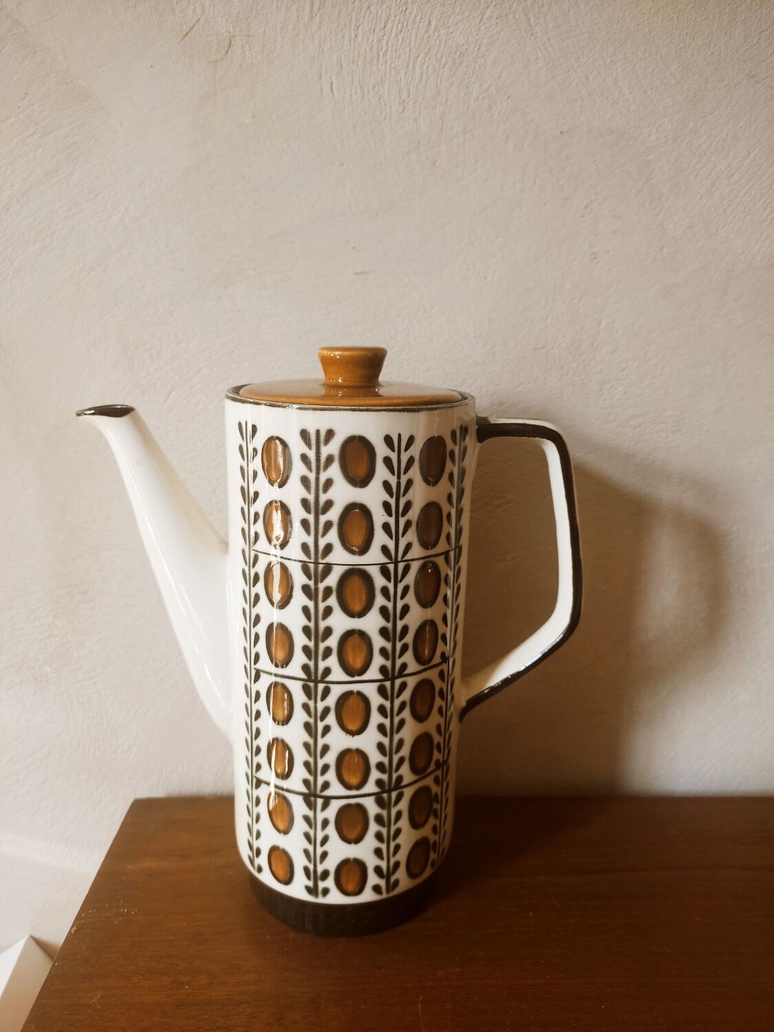 Teapot, Boch walnut tiled coffee maker