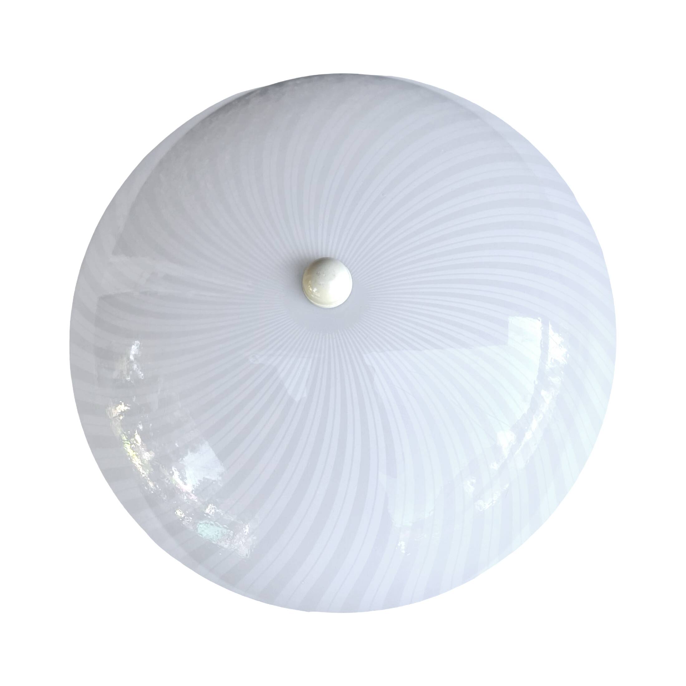 Italian modern ceiling lamp with plexiglass shade, Italy, 1970s/1980s.