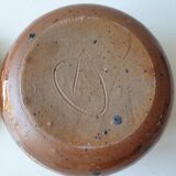 Pyrite stoneware ceramic candy box signed A (Signature to be identified)
