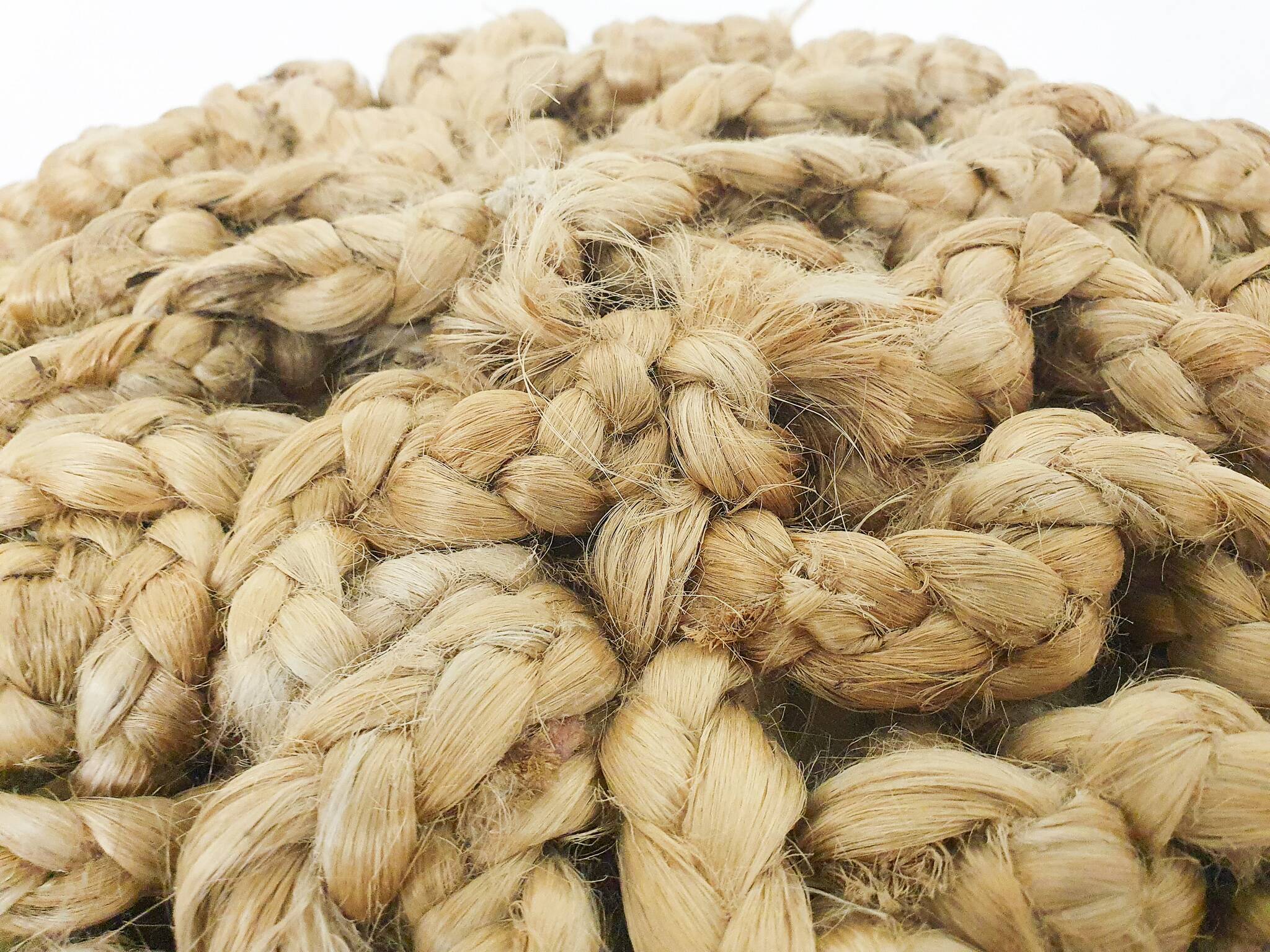 Vintage ottoman made of rope