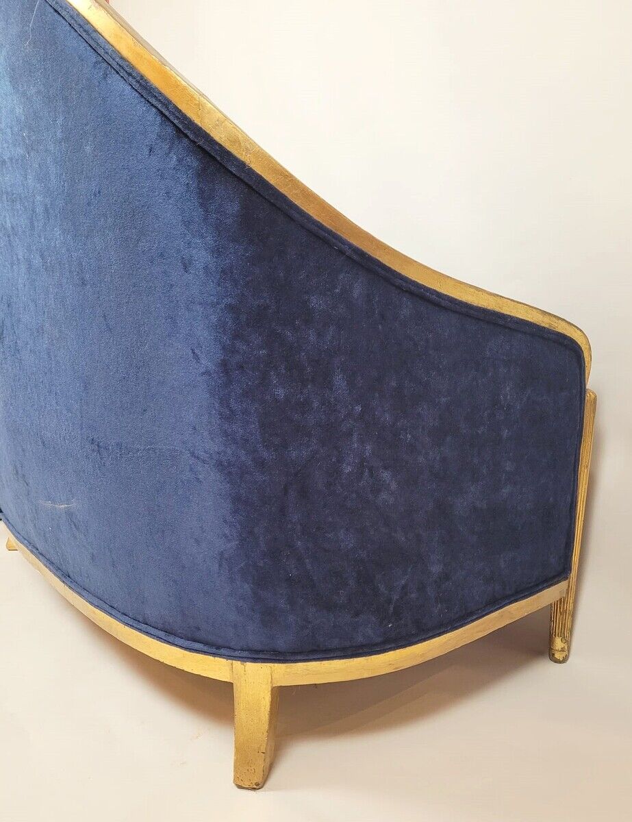 Art deco bench in gilded wood