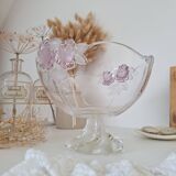 Vintage white and pink glass cup