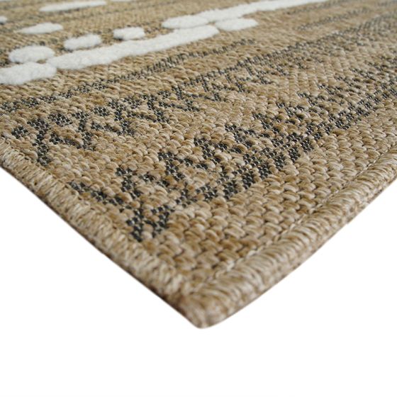 Relief jute rug in white and black 120x160 cm