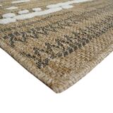 Relief jute rug in white and black 120x160 cm