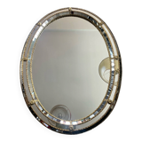 Vintage mirror in solid wood with brass and parcloses.