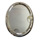 Vintage mirror in solid wood with brass and parcloses.