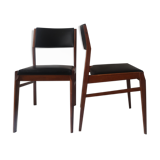 Pair of scandinavian chairs, teak and leather, 1960