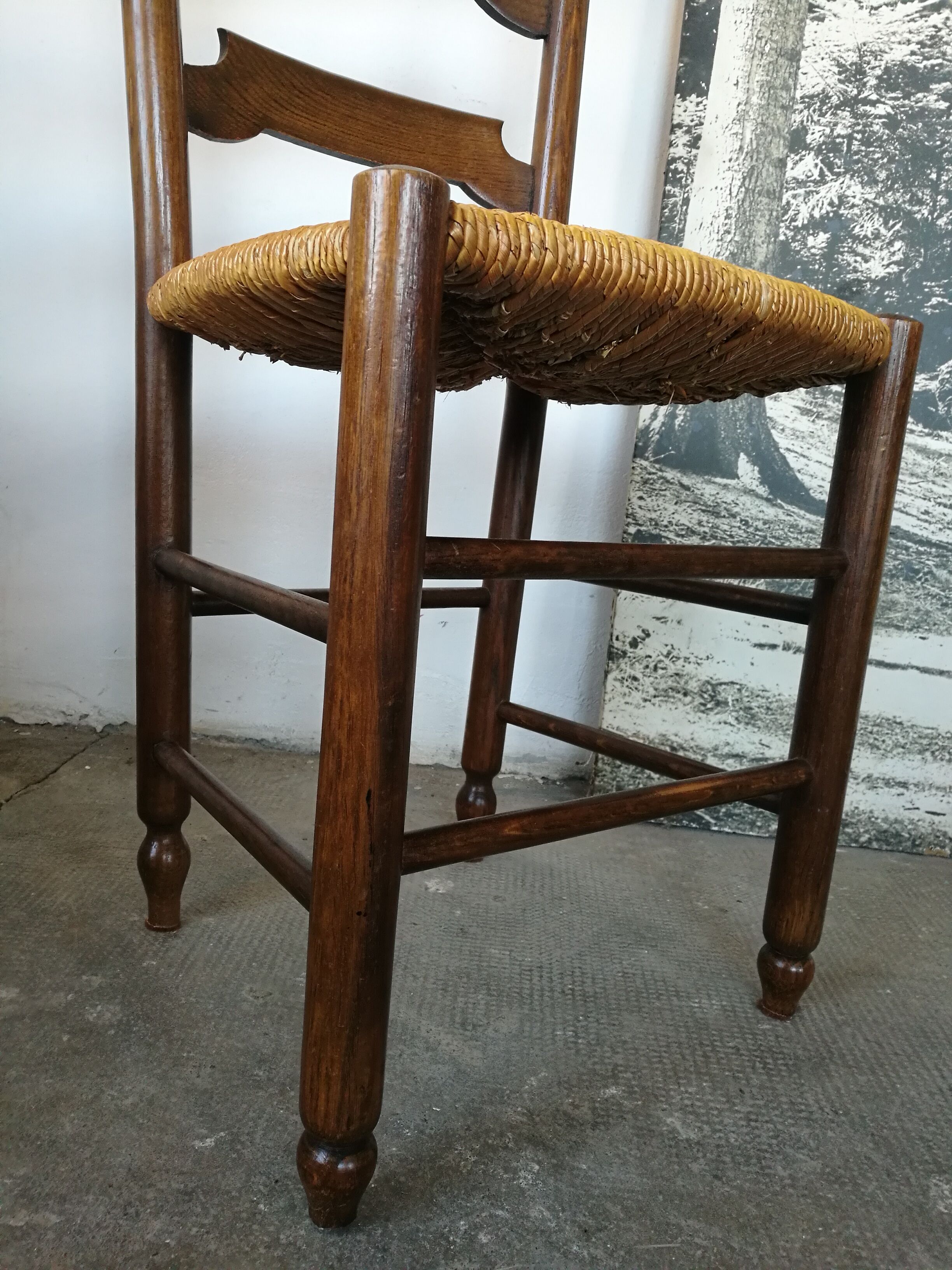 Paire de chaises paillées