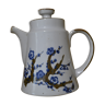 Branch sandstone teapot with blue flowers